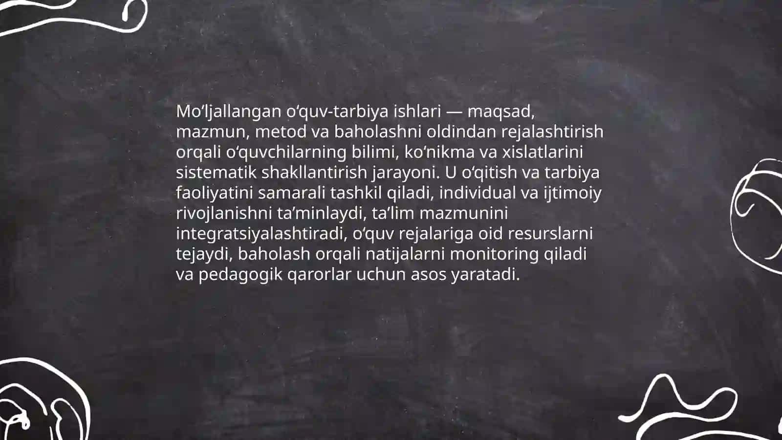Mo‘ljallangan o‘quv-tarbiya ishlari vazifasi va mazmunini kompleks o‘rganish 3