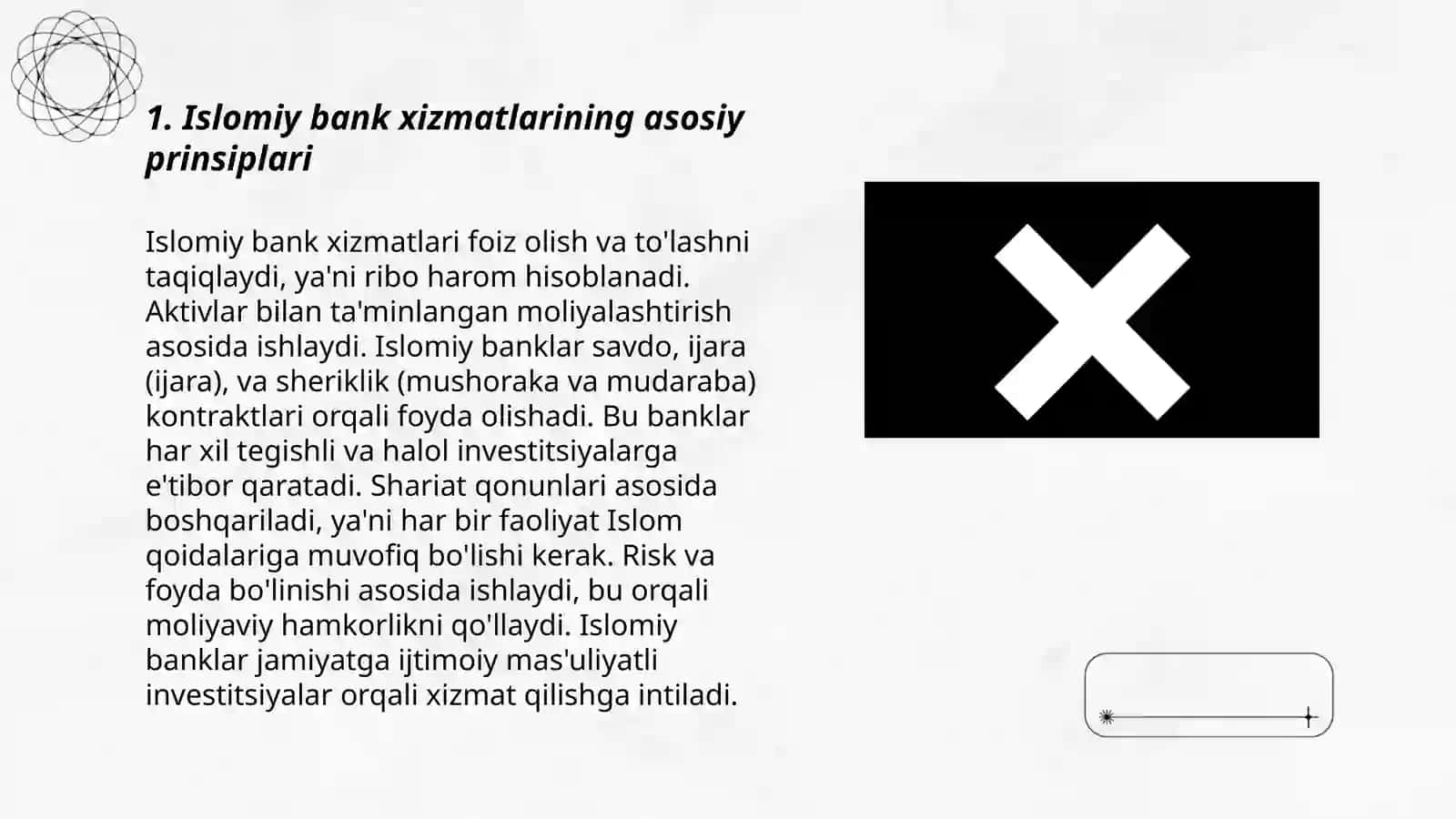 Islomiy bank xizmatlarining asosiy prinsiplari 3