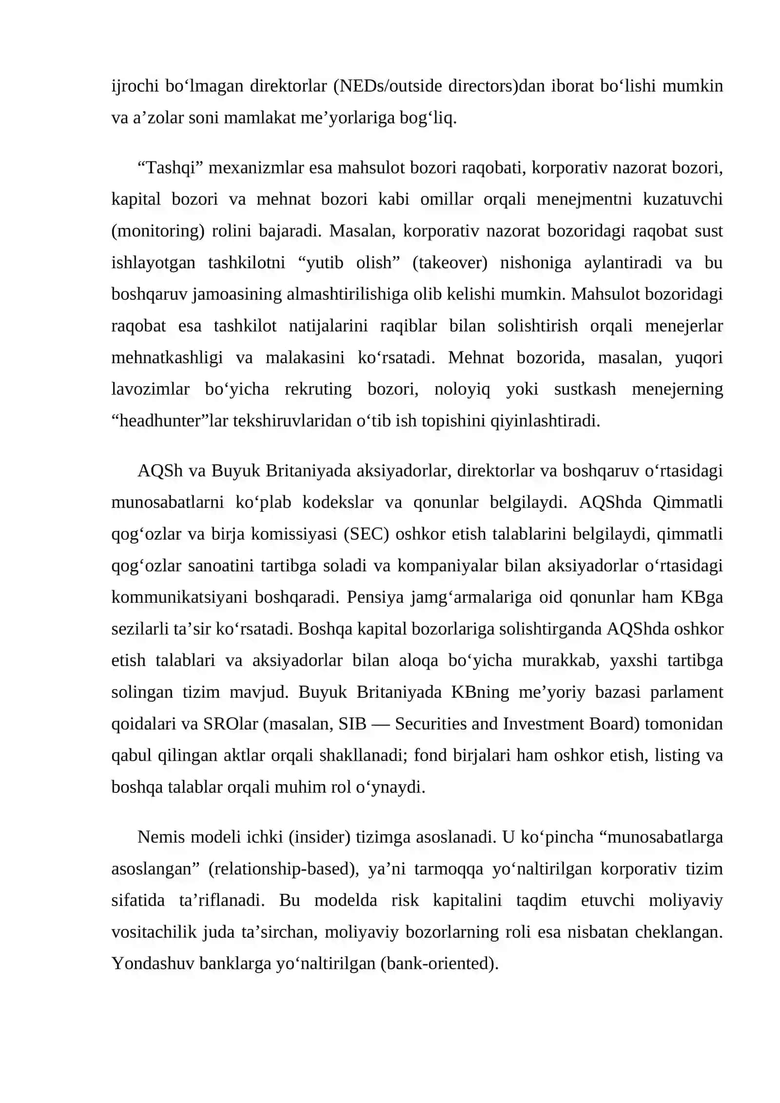 Korporativ boshqaruvning modellari 3