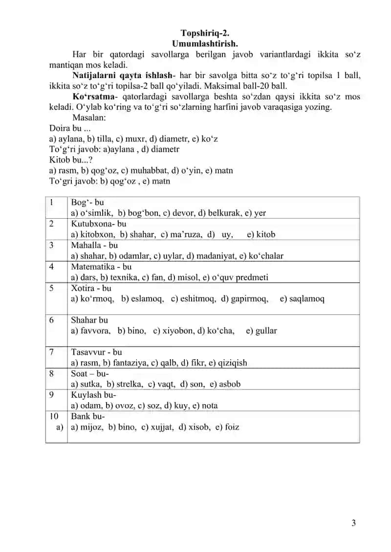 Aqliy rivojlanishini o‘rganib borish uchun IQ-testlari 3