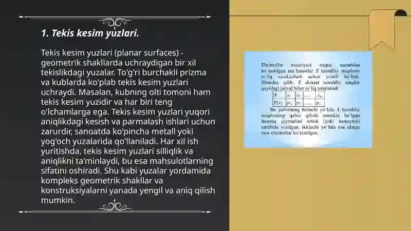Tekis kesim yuzlarining geometrik xaraktiristikasi.Siljish sof siljishdagi Guk qonuni 3
