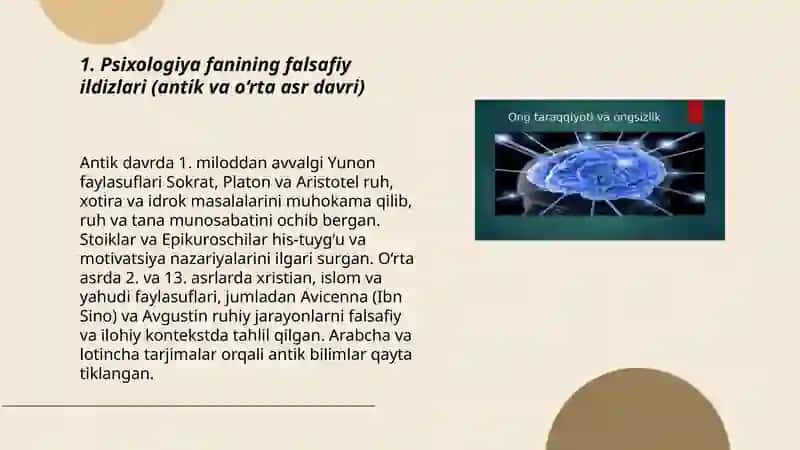 Psixologiya fanining taraqqiyot bosqichlari 3