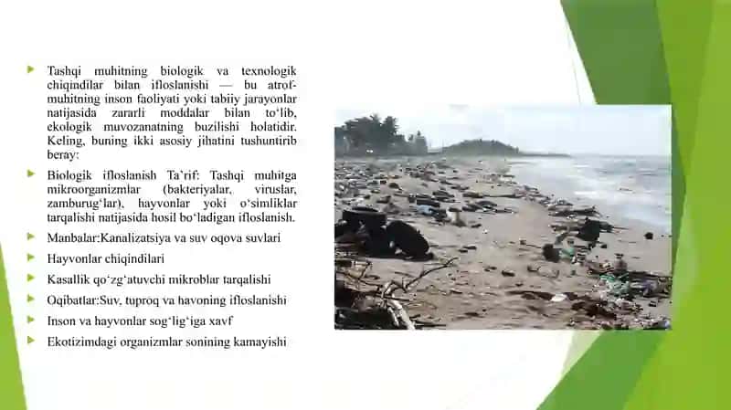 TASHQI MUHITNI BIOLOGIK VA TEXNOLOGIK CHIQINDILAR BILAN IFLOSLANISHI 3