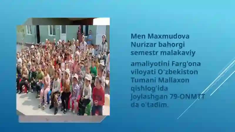 Maxmudova NURIZARning MALAKAVIY amaliyotu 3