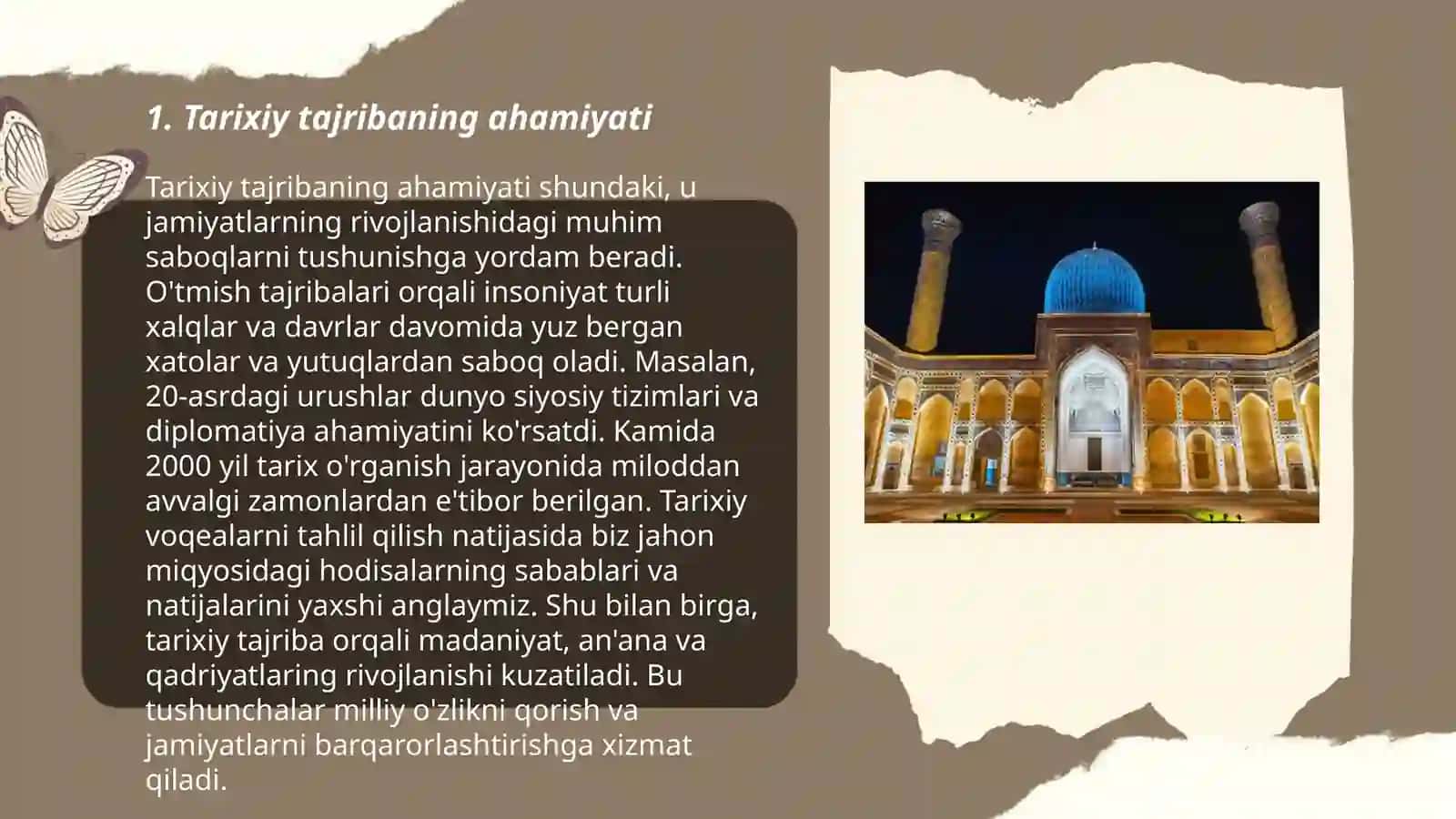 Tarixiy tajribaning ahamiyati 3