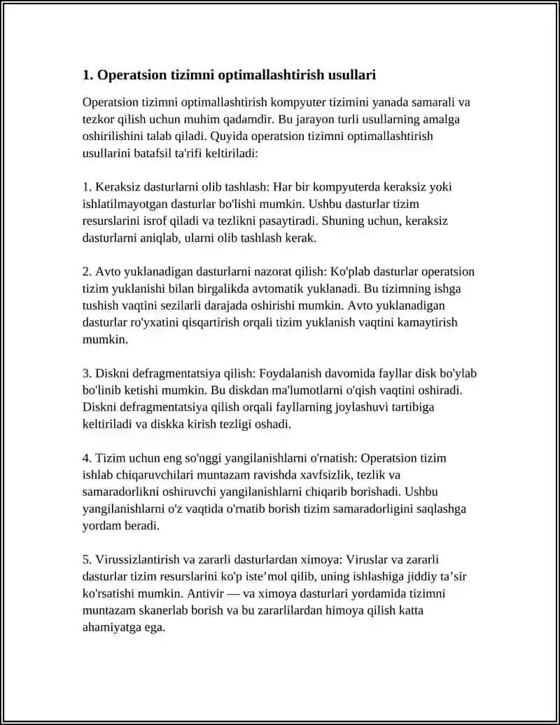 KOMPYUTER TIZIMINI OPTIMILLASHTIRISH USULLARI 3