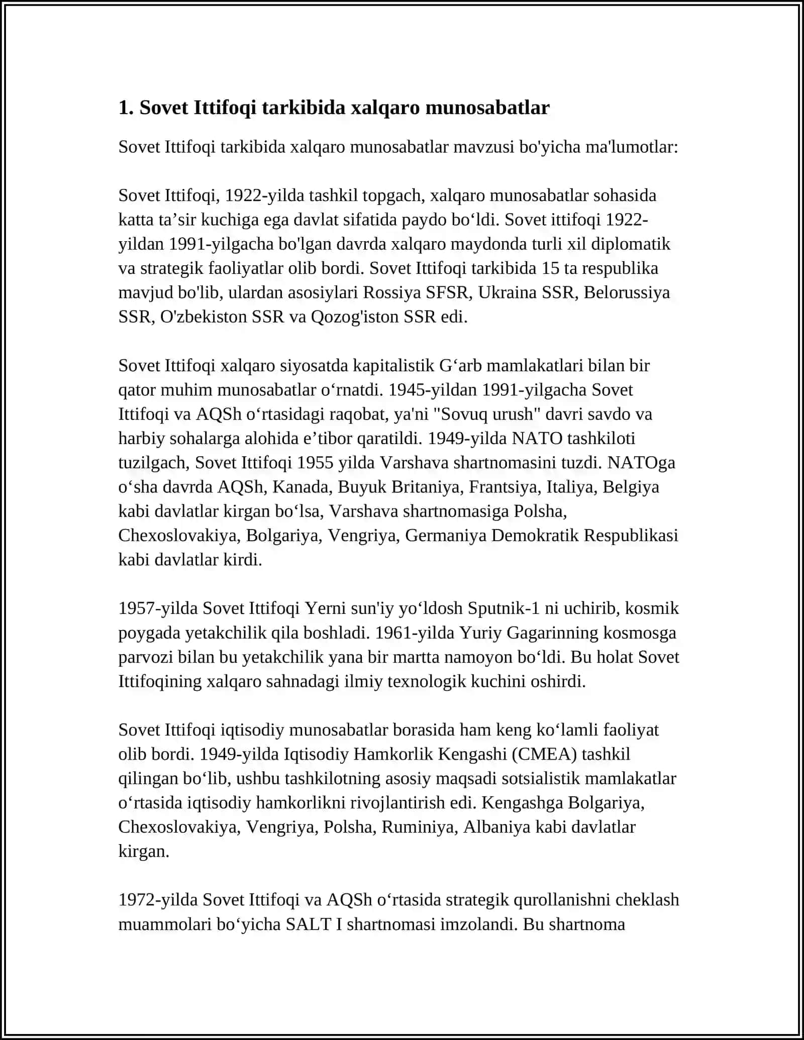 ÒZBEKISTON SSRNING XALQARO ALOQALARDAGI ISHTIROKI 3