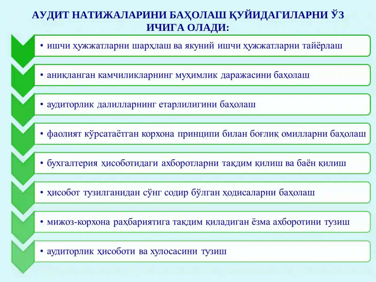 АУДИТ НАТИЖАЛАРИНИ БАҲОЛАШ 3
