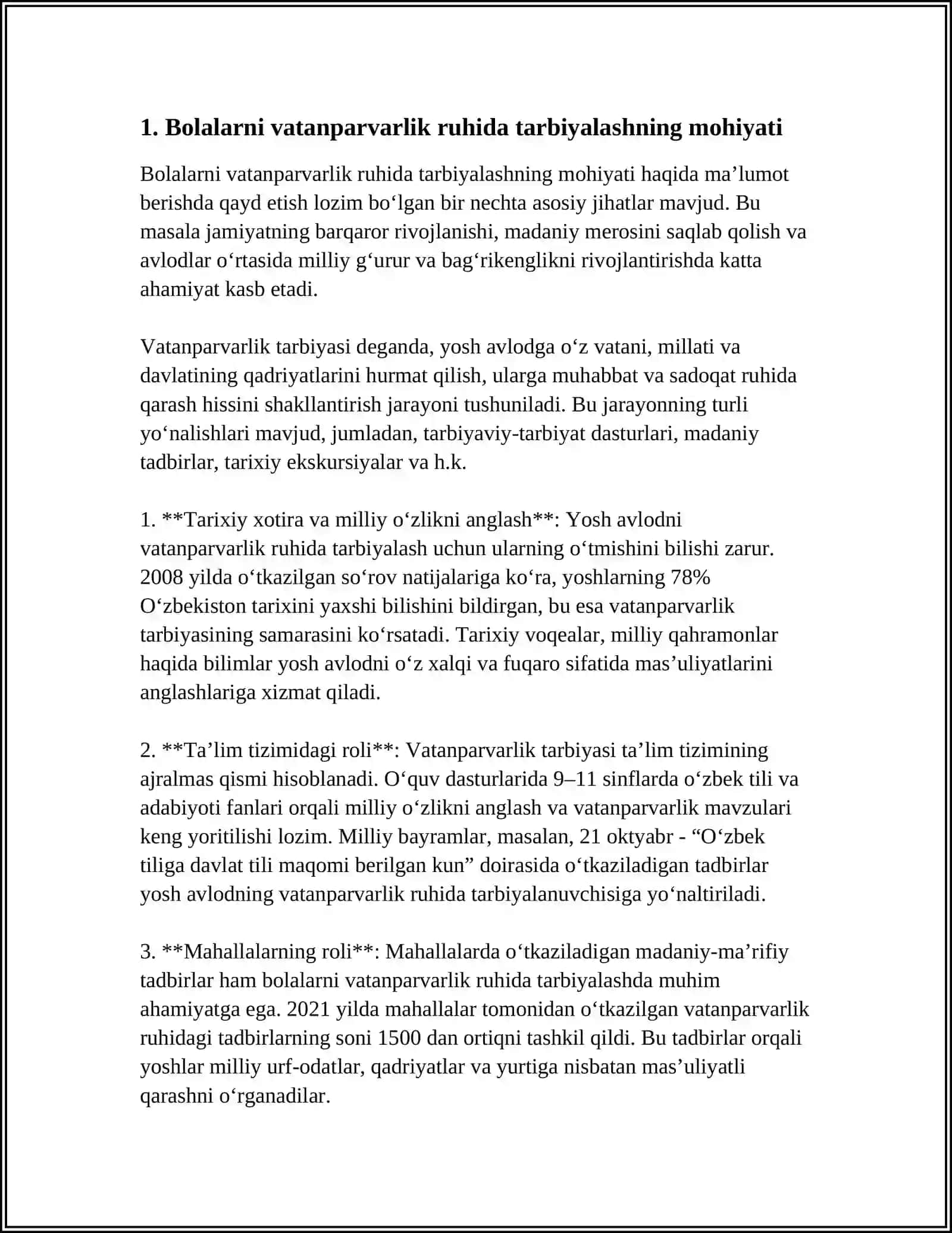 BOLALARNI VATANPARVARLIK RUHIDA TARBIYALASHDA MTTNING OʻRNI 3