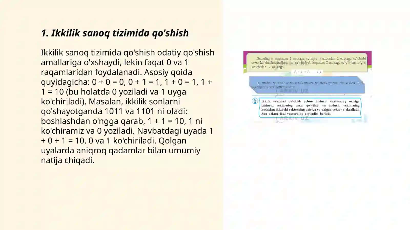 Turli sanoq sistemalarda arifmetik amallar bajarish 3