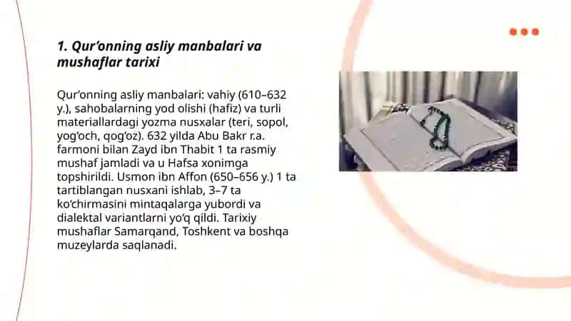 Qur’onshunoslik faninig manba va adabiyotlari 3