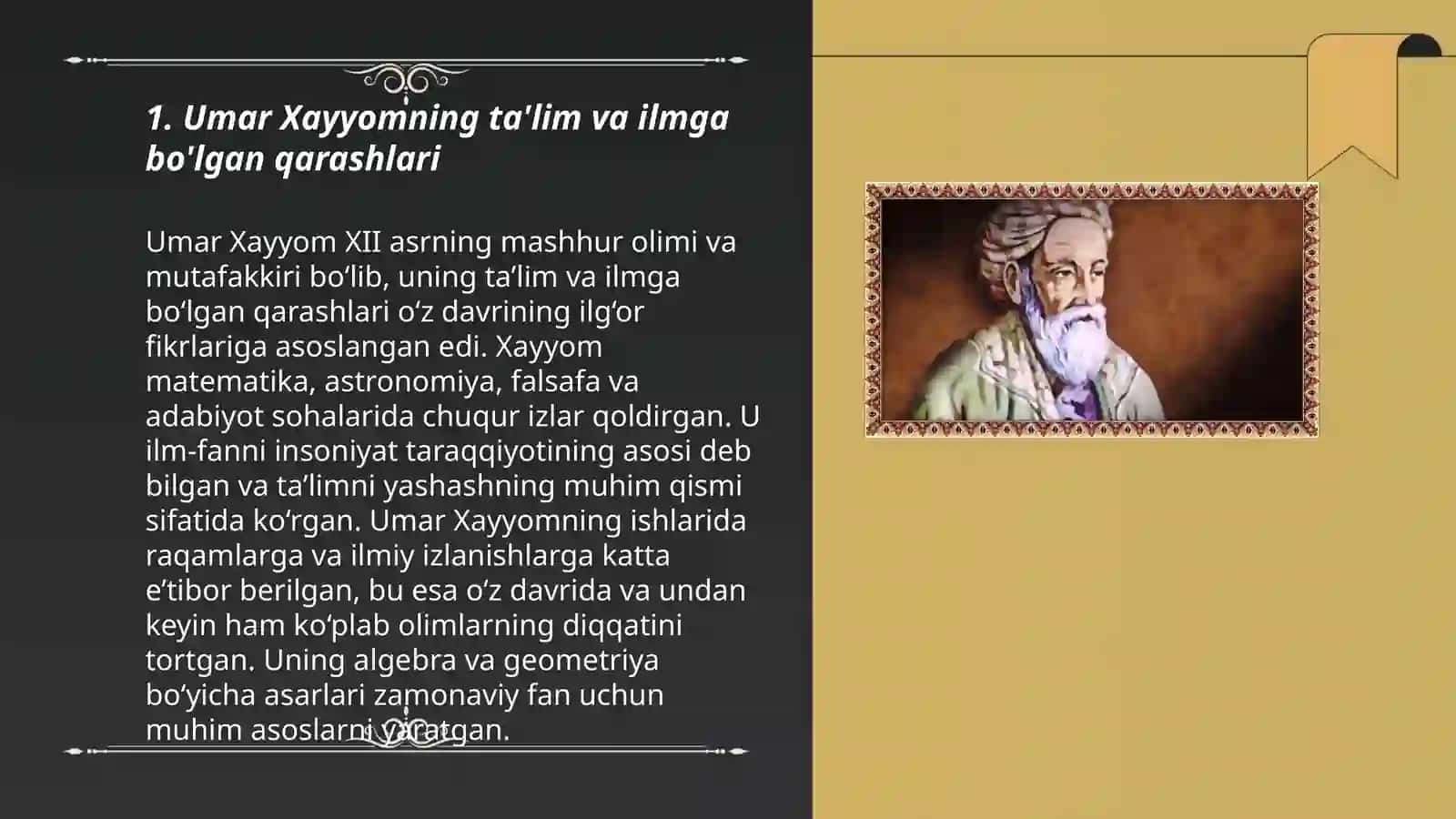 Umar Xayyomning talim tarbiyaga oid fikrlari 3