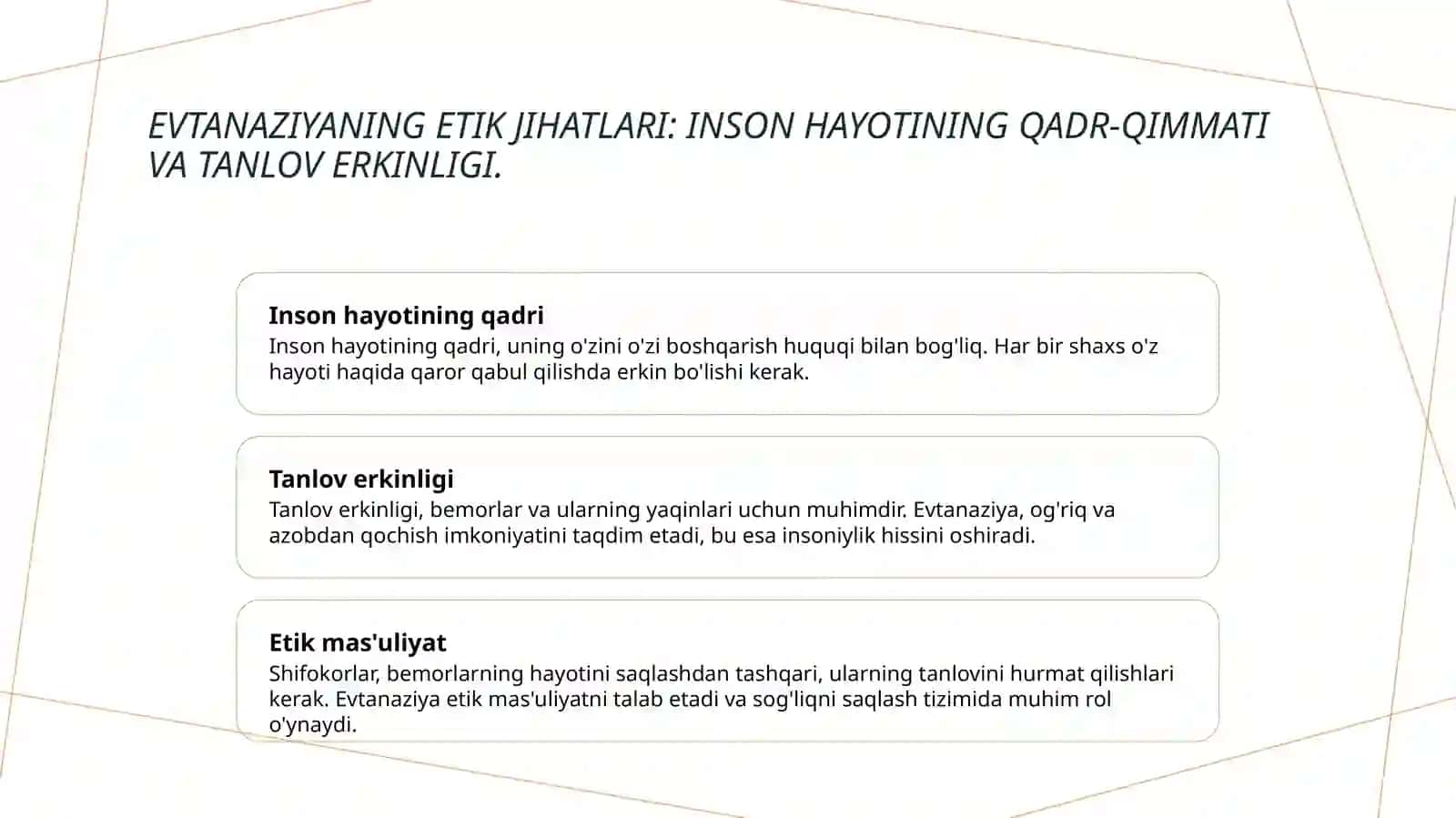 Tibbiy faoliyatda bevosita aktiv evtanaziyani etik-huquqiy baholash 3