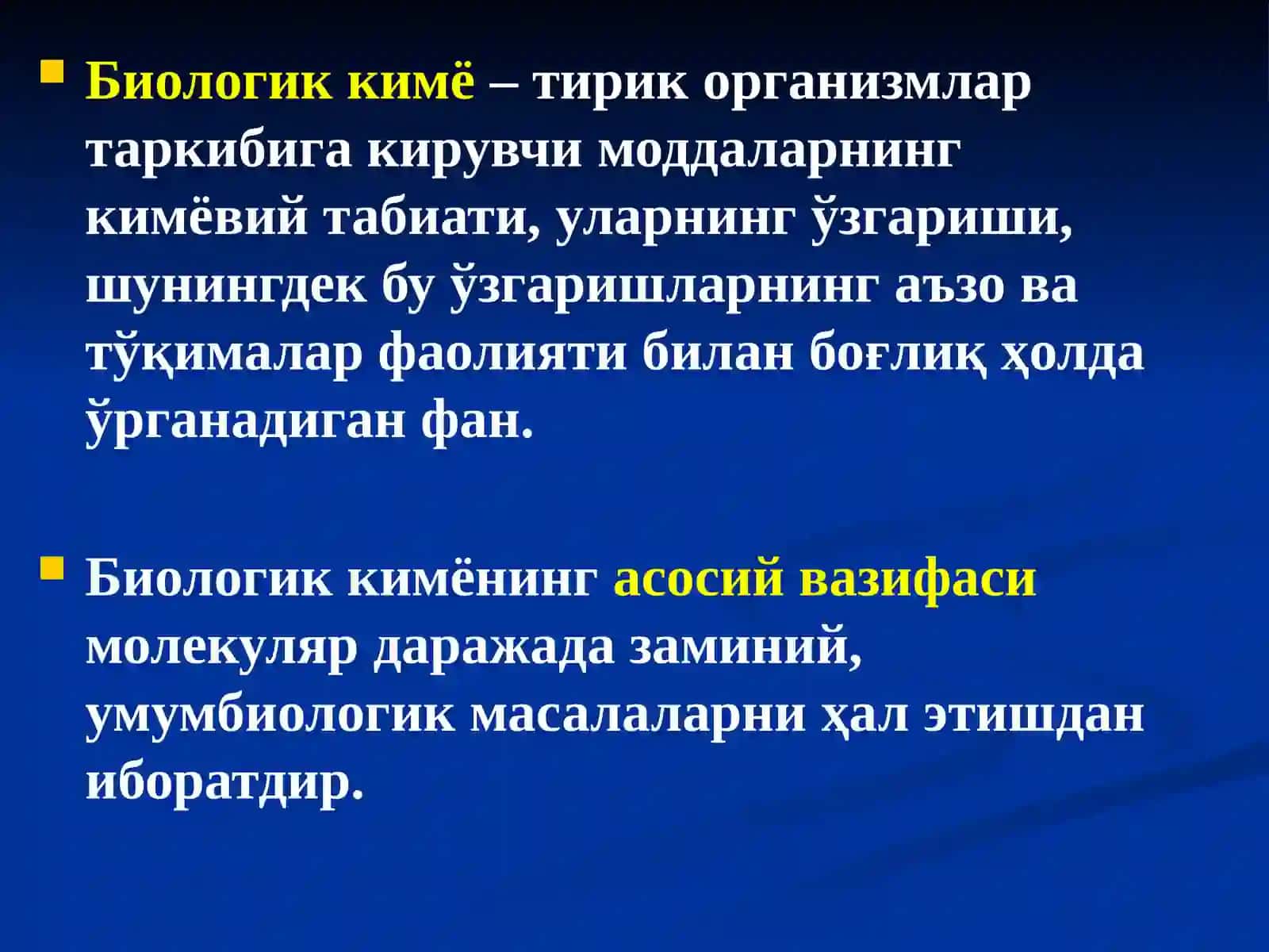 Биологик кимё фани ва унинг вазифалари 3