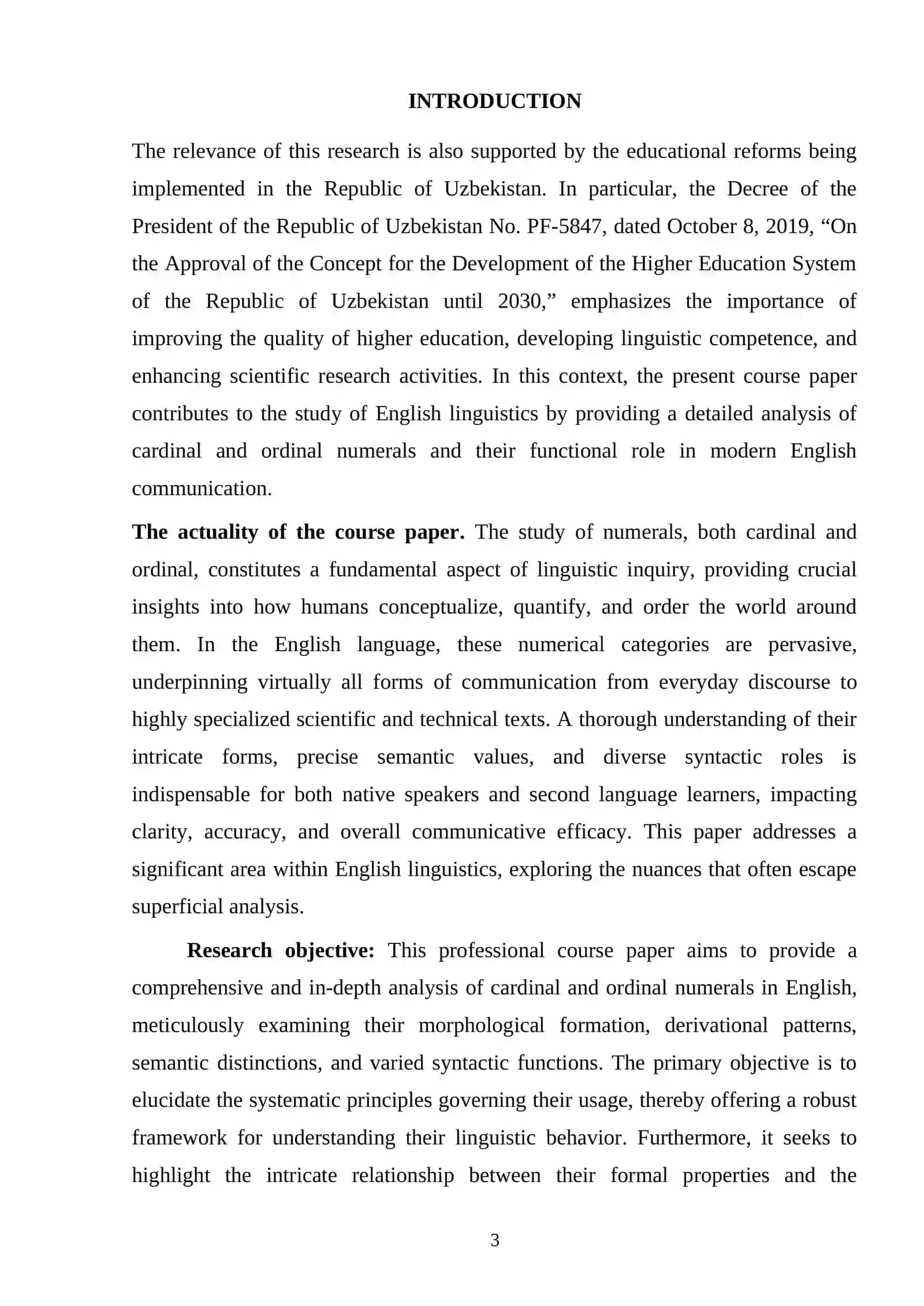 CARDINAL AND ORDINAL NUMERALS: FORM AND MEANING IN ENGLISH 3