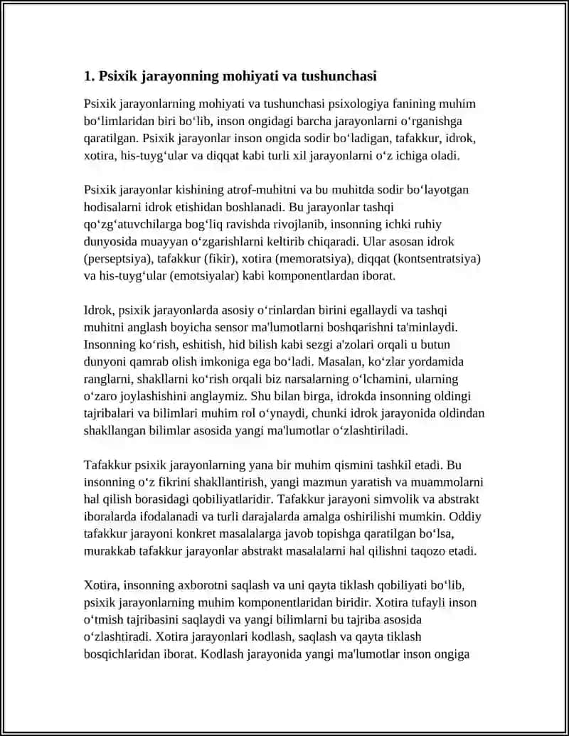 PSIXIK JARAYONLAR HAQIDA TUSHUNCHA 3