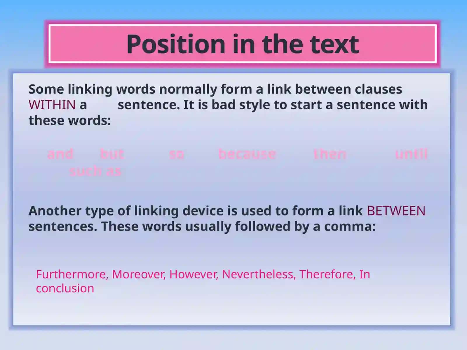 Linking Words and their functions 3