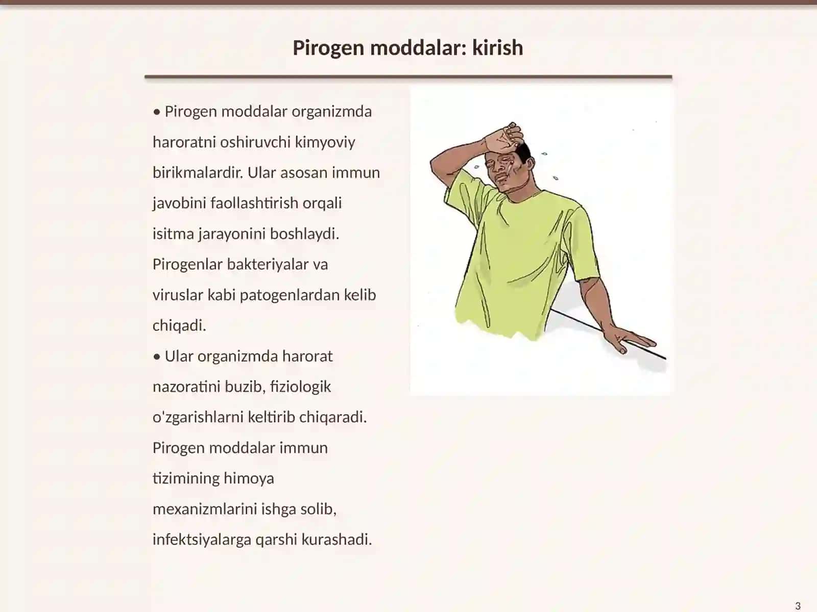 Pirogen moddalar termoregulyatsiya jarayonidagi ahamyati 3