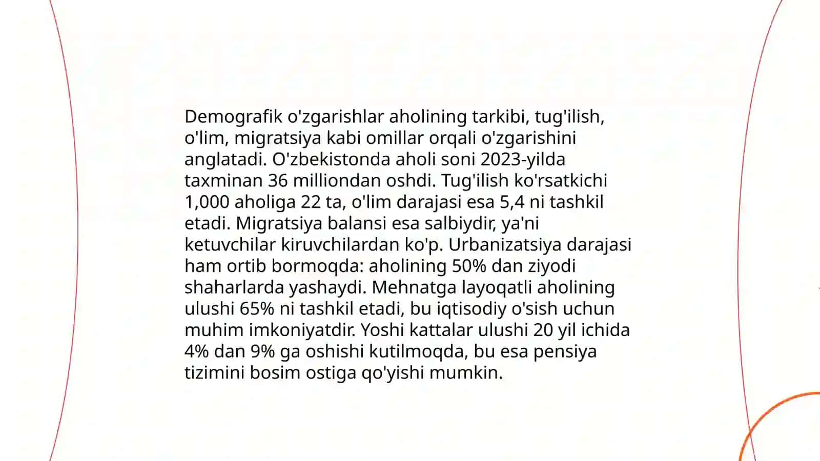 Demografik o'zgarishlar 3