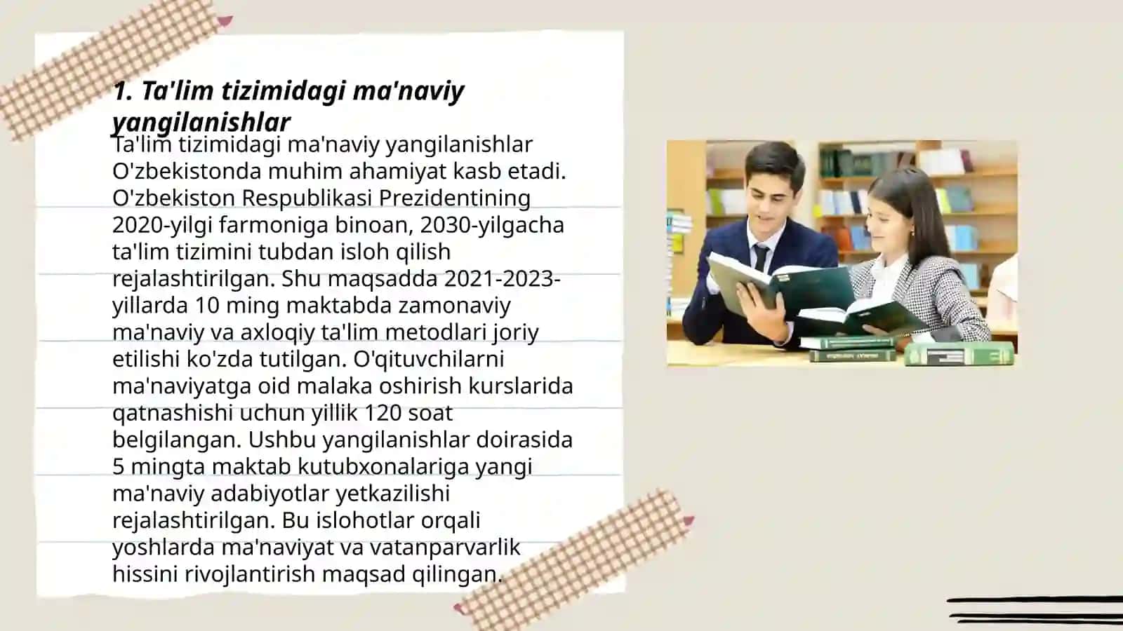 Yangi O'zbekistonda amalga oshirilayotgan ma'naviy o'zgarishlar 3
