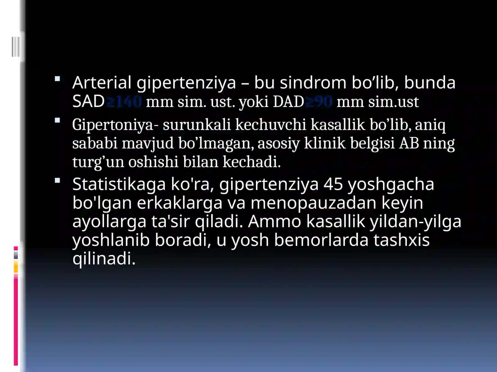 Gipertenziya va uning asoratlari bilan og’rigan bemorlarni parvarish qilish 3