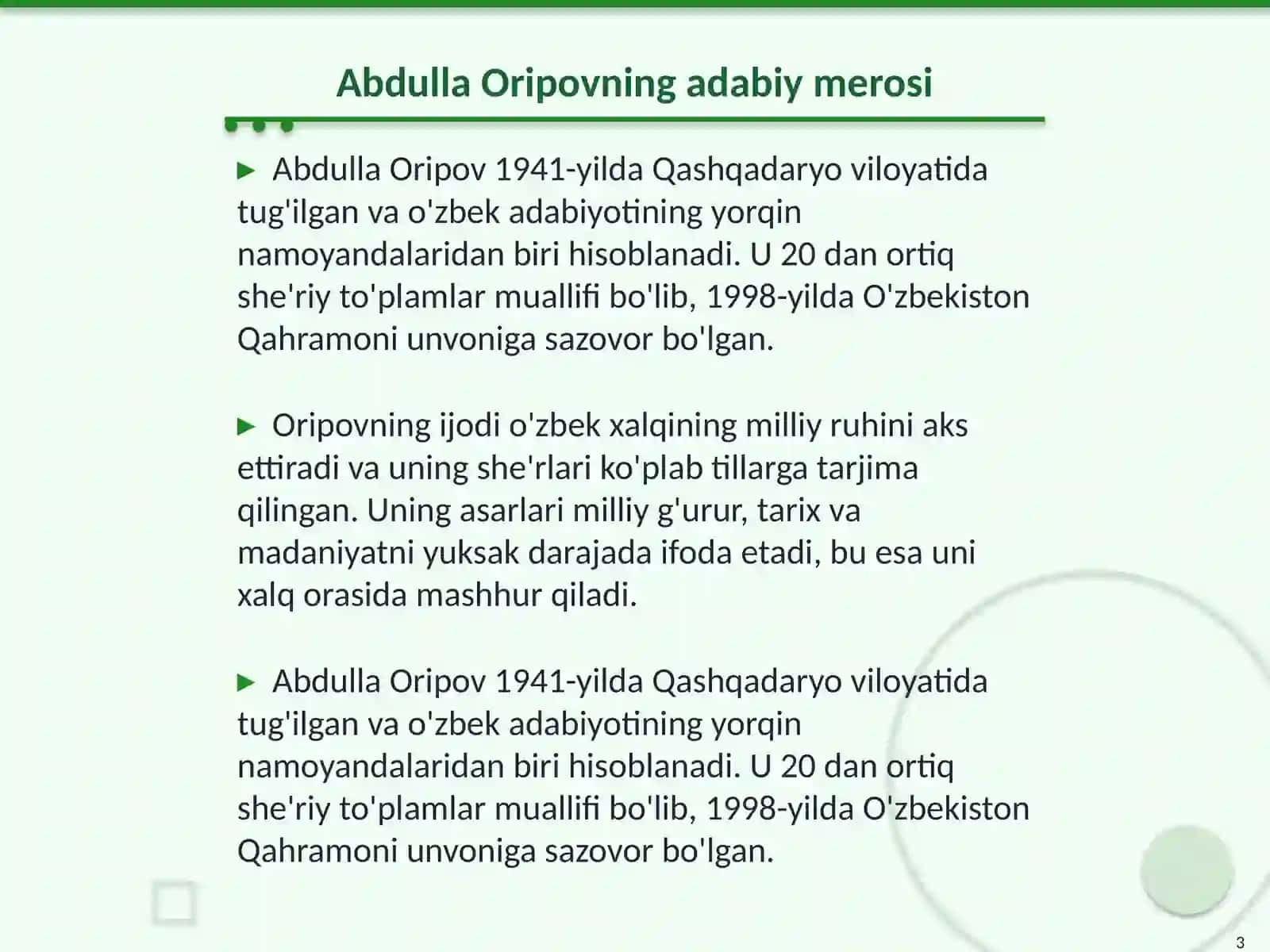 Abdulla Oripov sheʼrlarida stilistik figuralar 3
