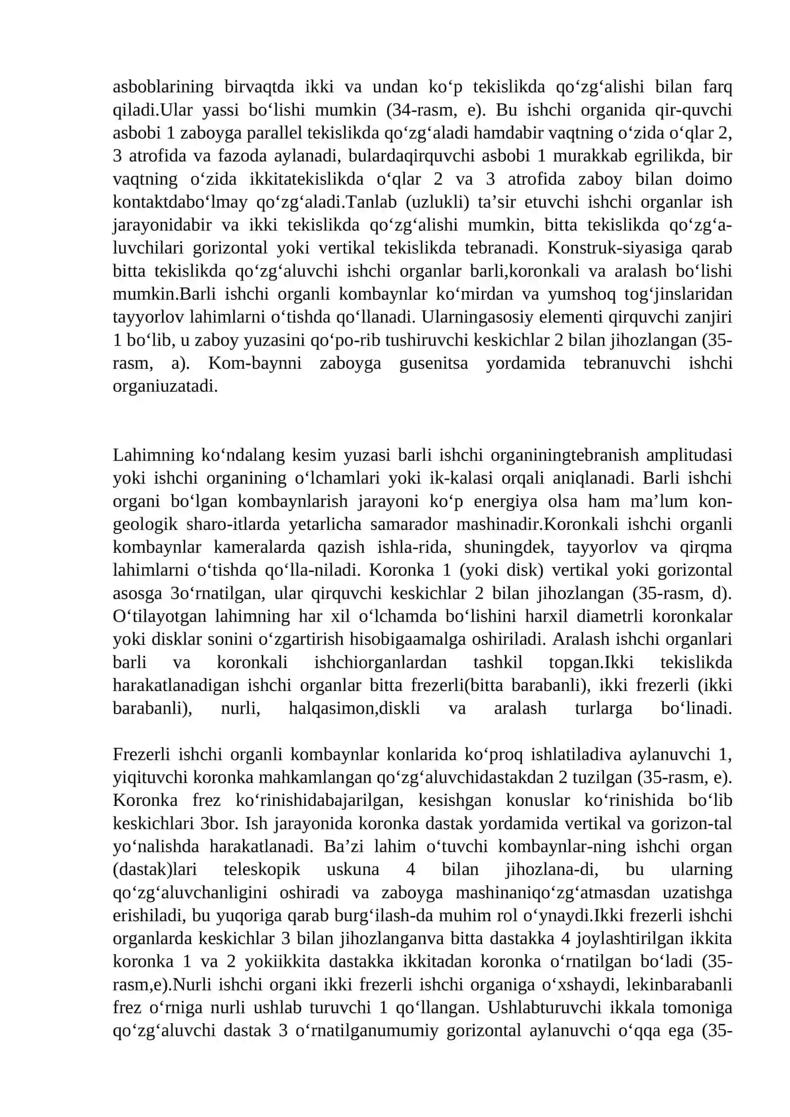 Lahim o'tuvchi kombaynlarning unumdorligini va yuritmalari 3
