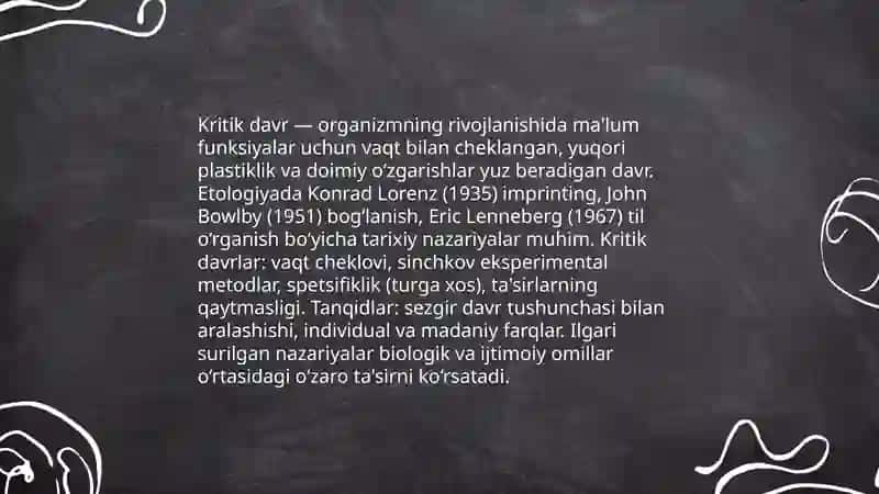 Rivojlanishdagi kritik davrlar haqida o‘qish va taqdimot tayyorlash 3
