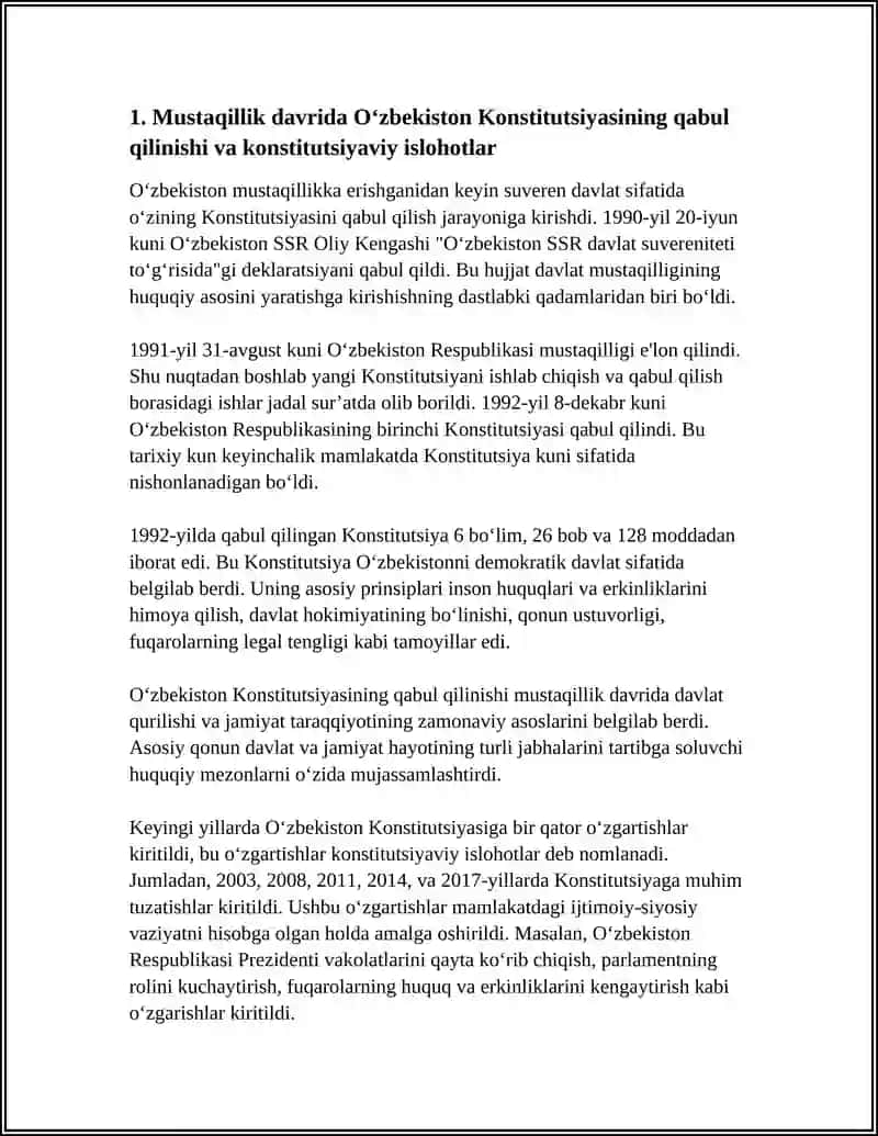 MUSTAQILLIK YILLARIDA DAVLAT BOSHQARUVI TIZIMIDA AMALGA OSHIRILGAN ISLOHOTLAR 3