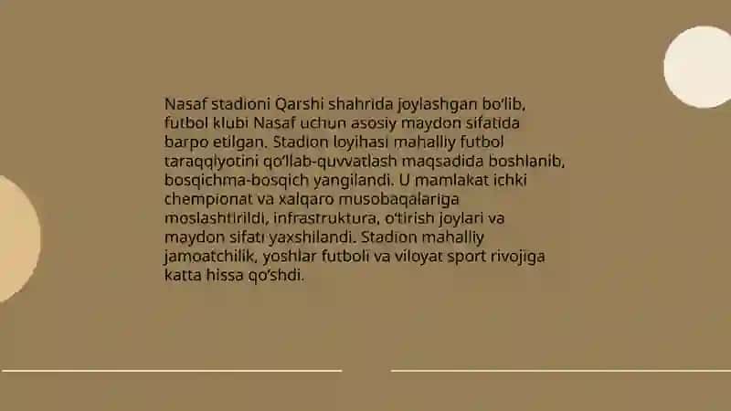 Nasaf stadioni haqida 3
