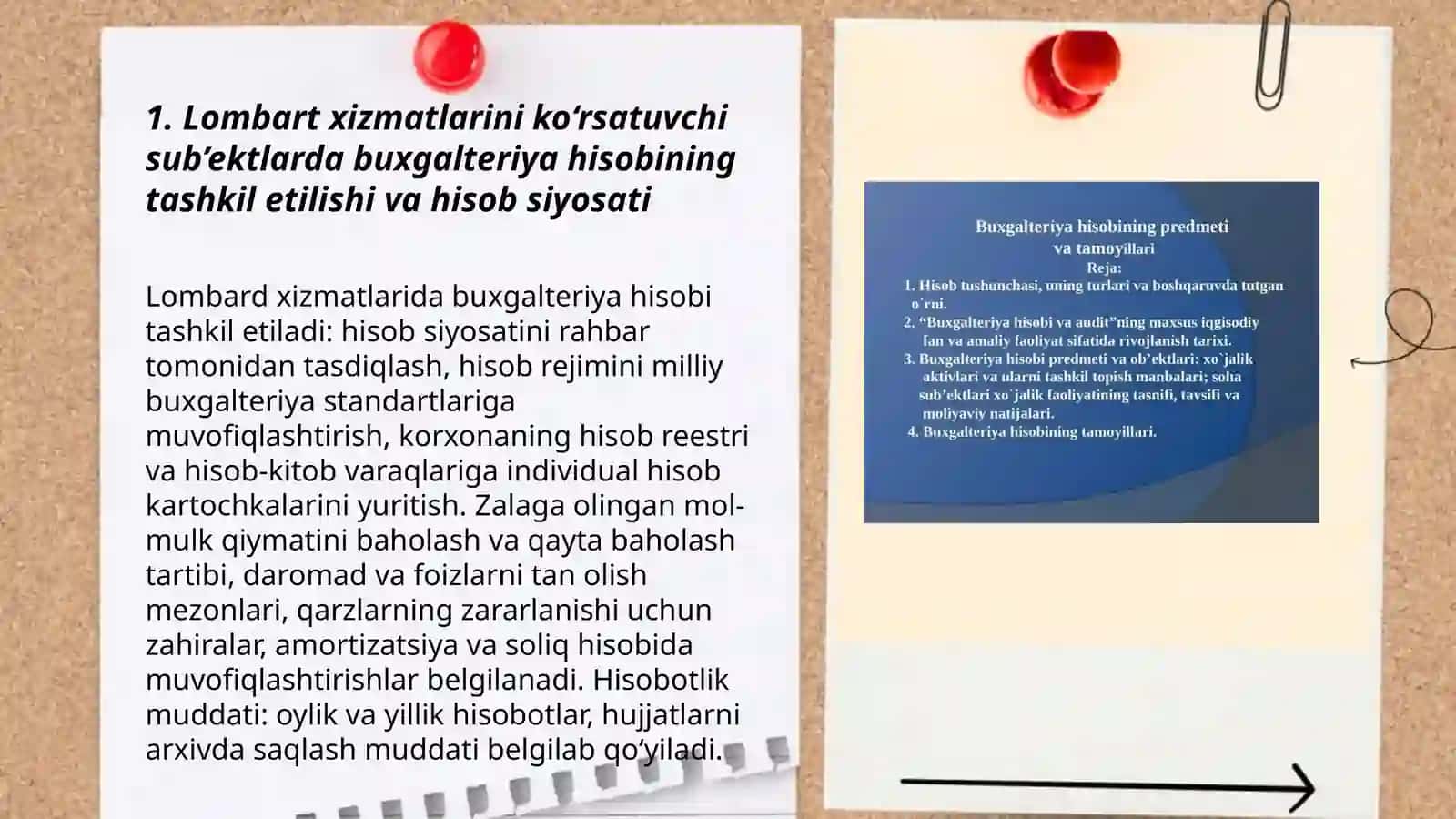 Lombart xizmatlarini ko‘rsatuvchi sub’ektlarda buxgalteriya hisobi 3