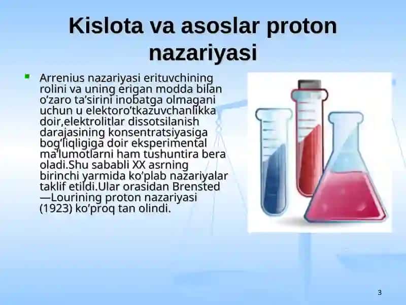 Kislota – asos xossalari 3