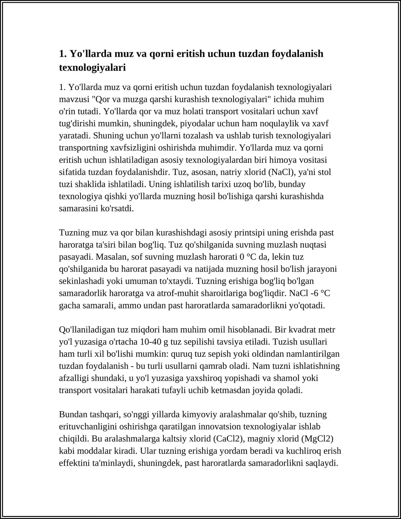 Qor va muzga qarshi kurashish texnologiyalari 3