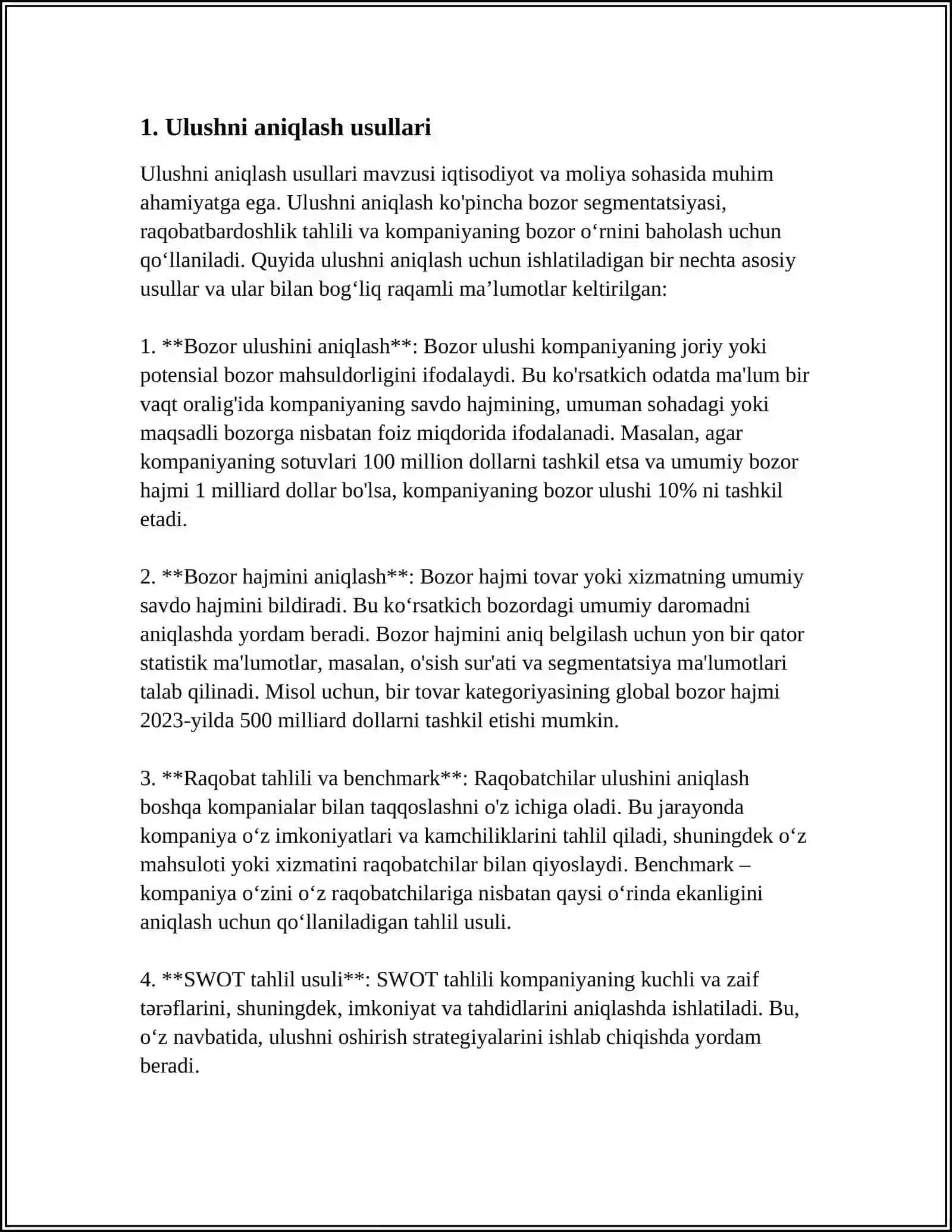 Ulushni aniqlash usullari 3