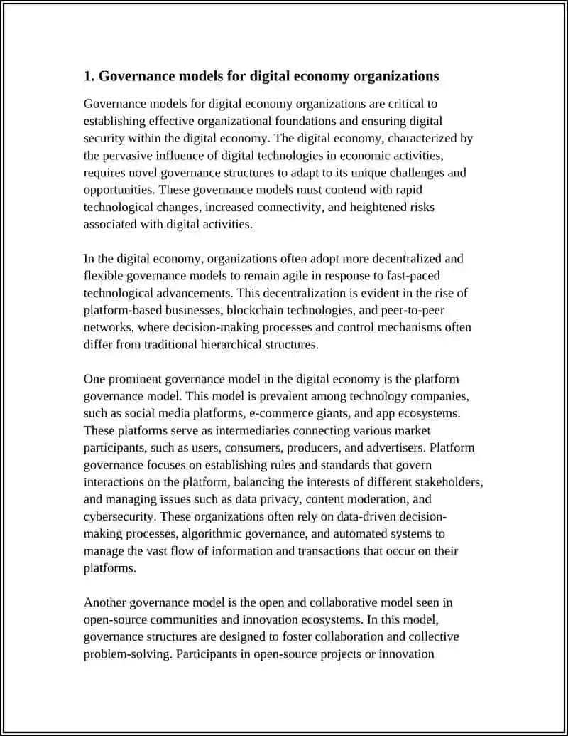 Governance Models for Digital Economy Organizations 3