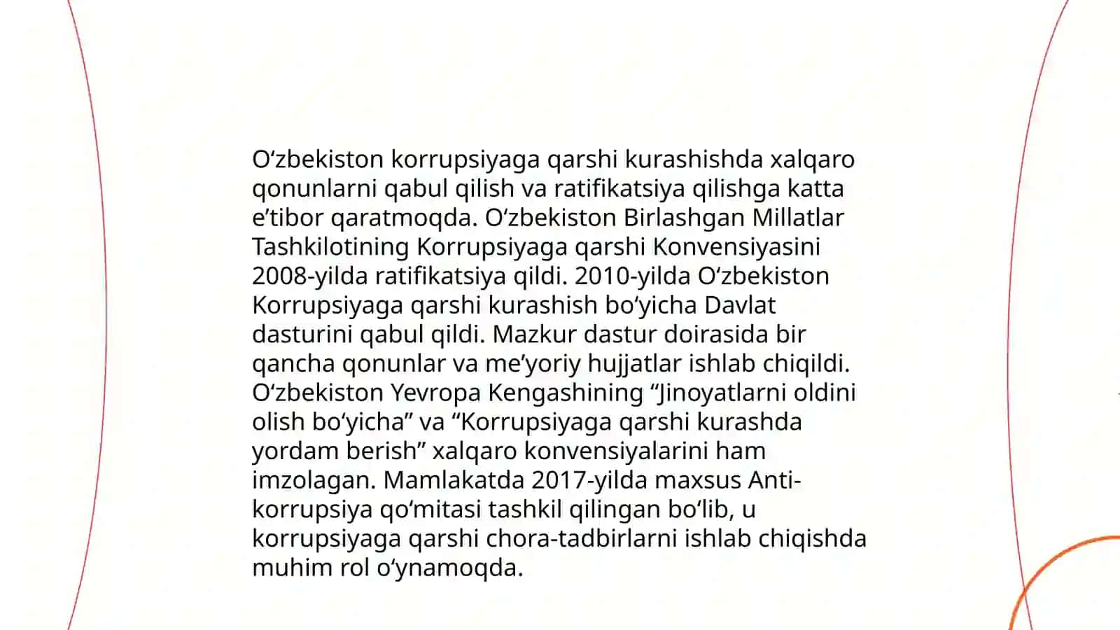 Korrupsiyaga qarshi kurash bo’yicha xalqaro qonunlar va qarorlarning O’zbekistonda ratifikatsiya qilishning ahamiyati, iqtisodiy-siyosiy va ijtimoiy huquqiy mexanizmlari 3
