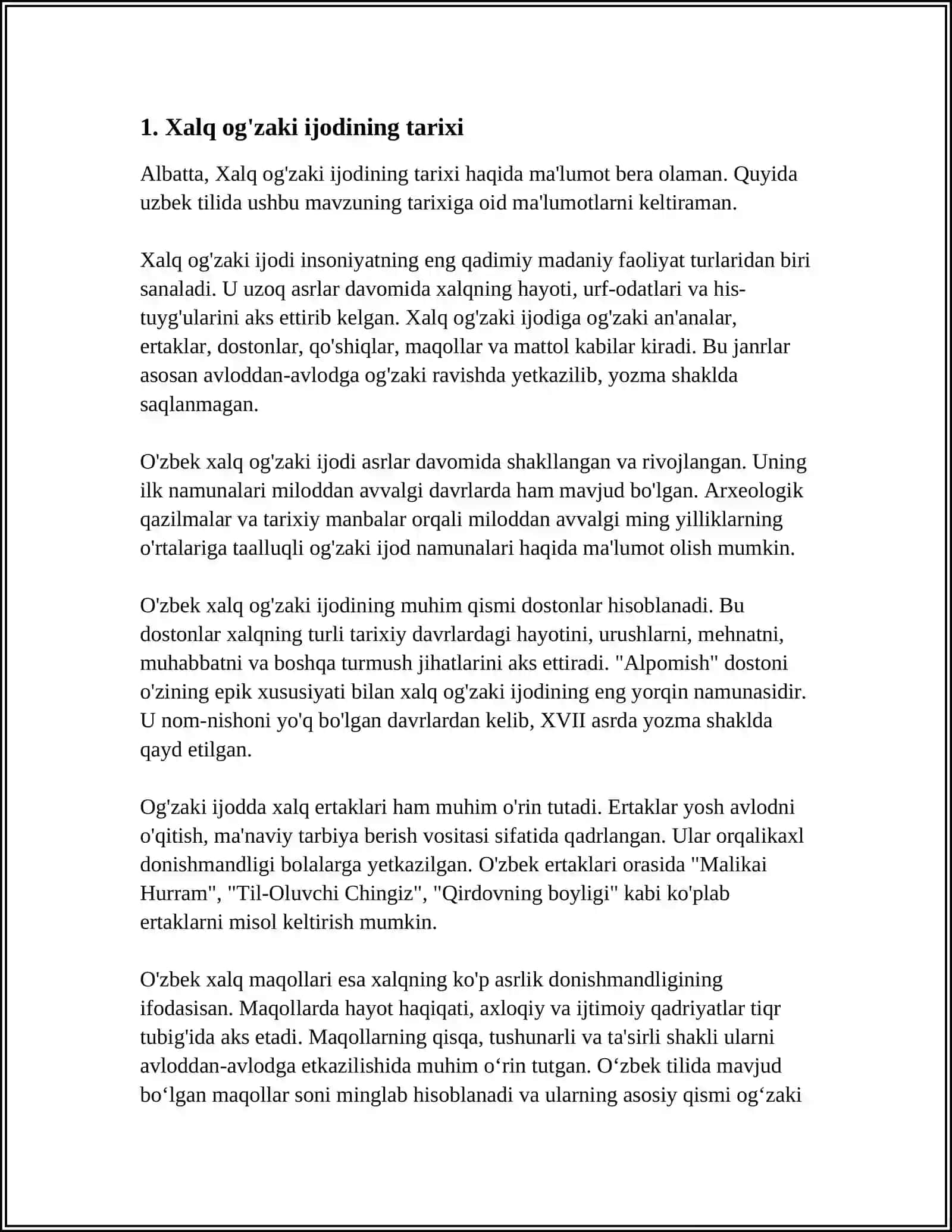 BOLALAR FOKLORI FANIDAN YOZGAN REFERATI 3