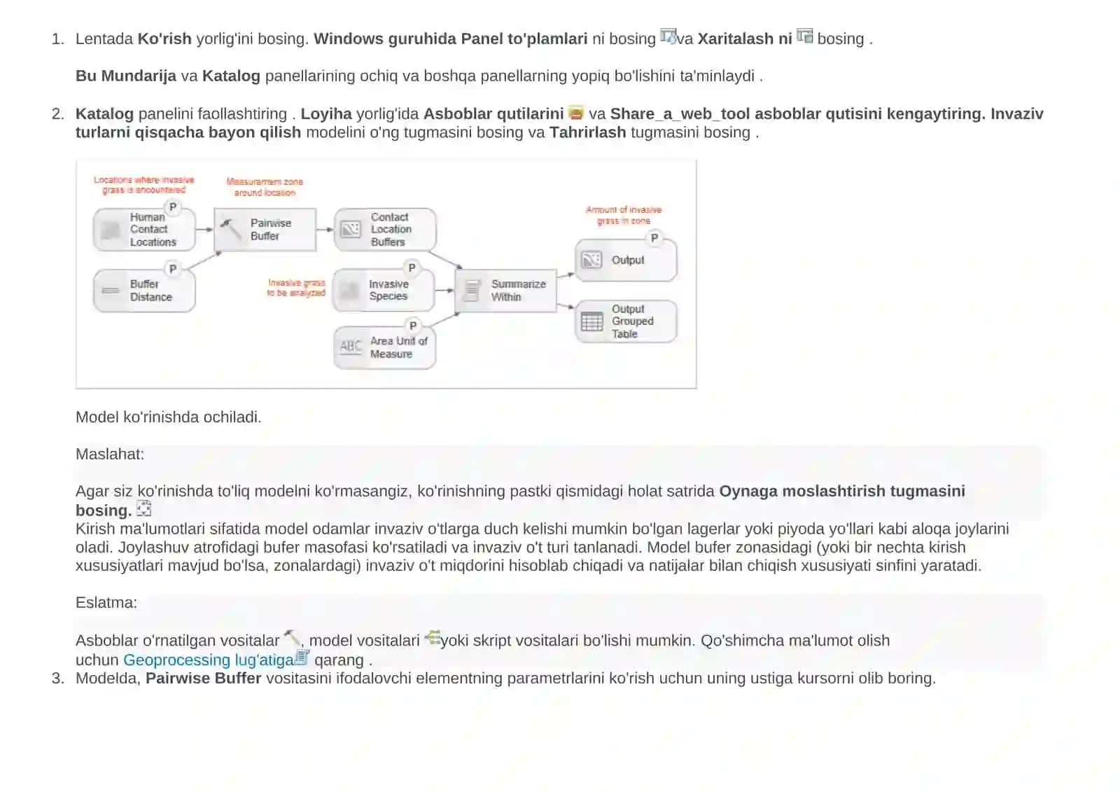 Geoprocessing modellari yaratish 3