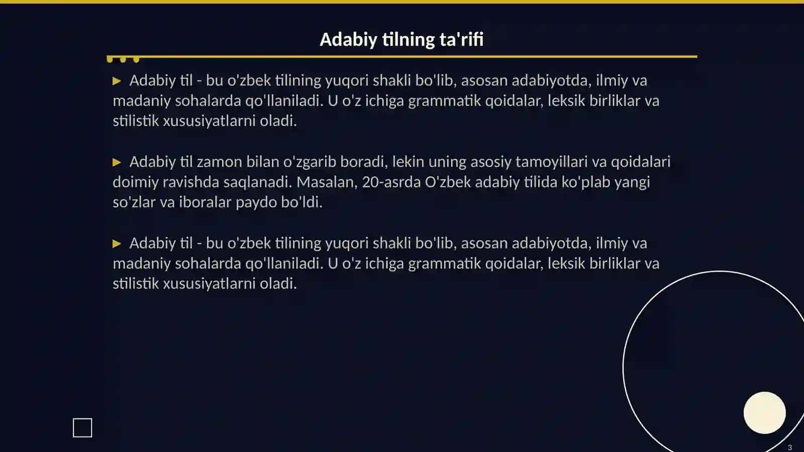 Adabiy til -Madaniy til 3