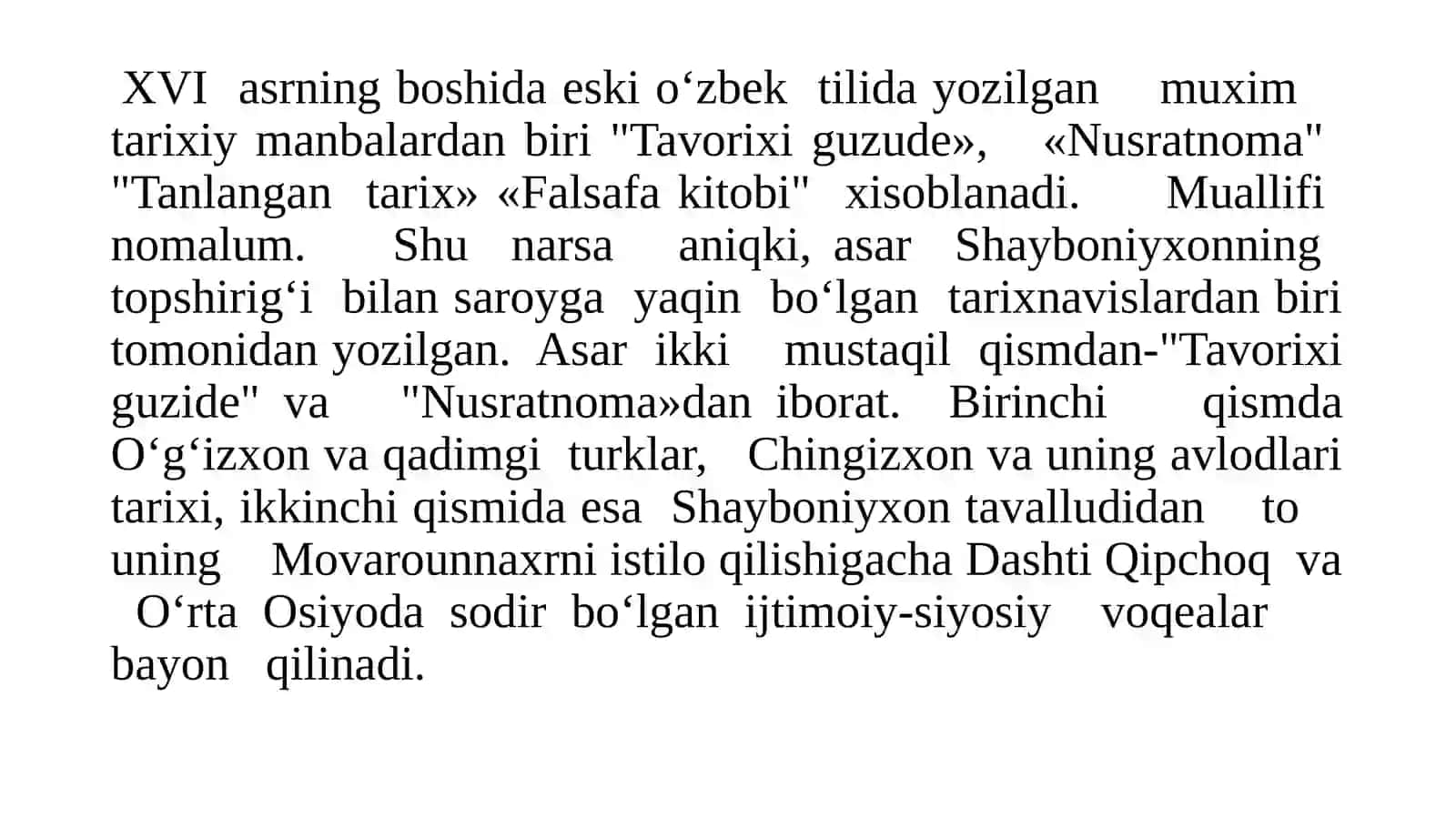 O‘rta Osiyoning XVI-XVII asrlar tarixiga oid yozma manbalar 3
