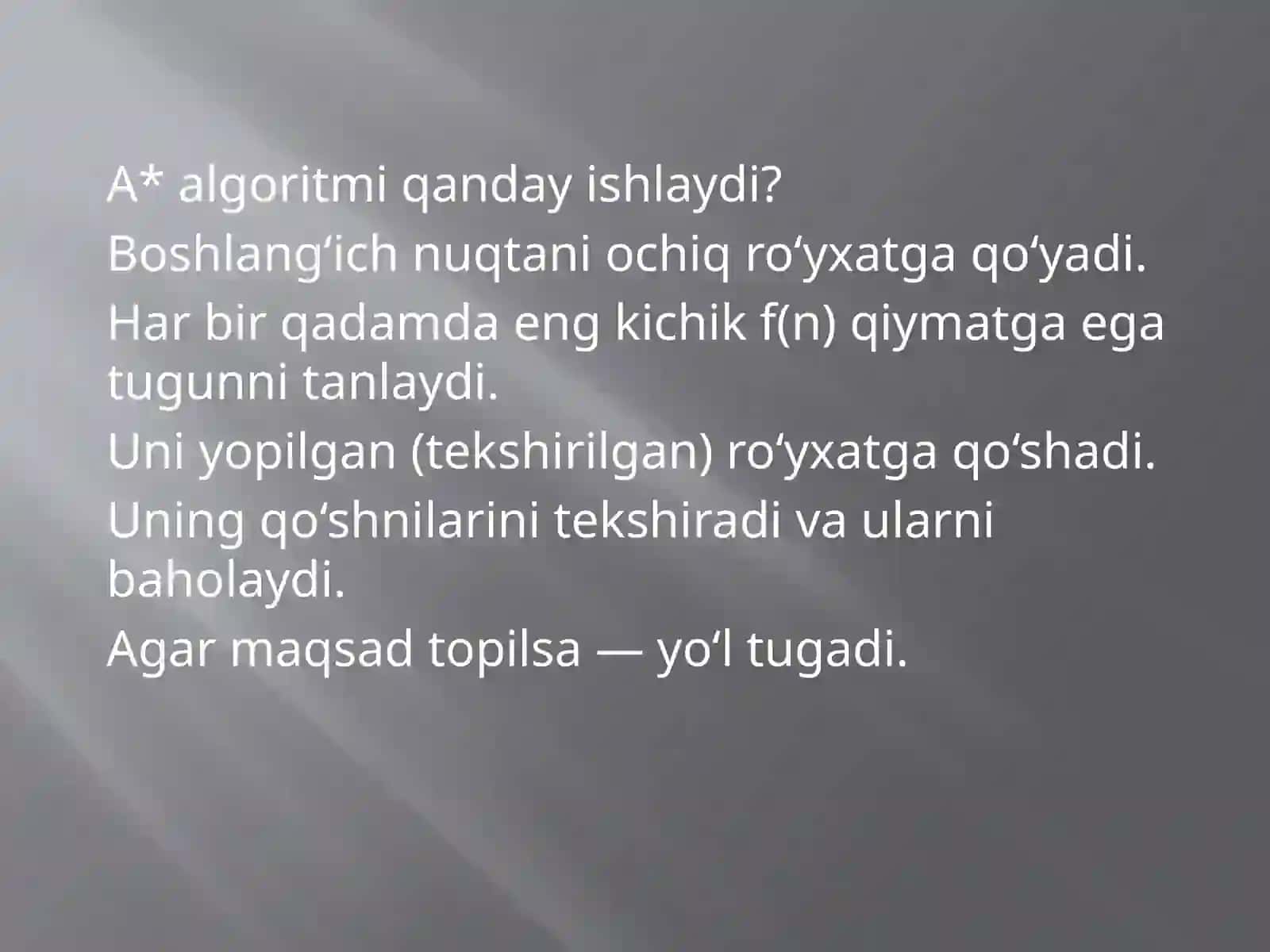 Botiraliyeva Ruxshonaning Ma’lumotlar tuzilmasi va algoritmlari 3