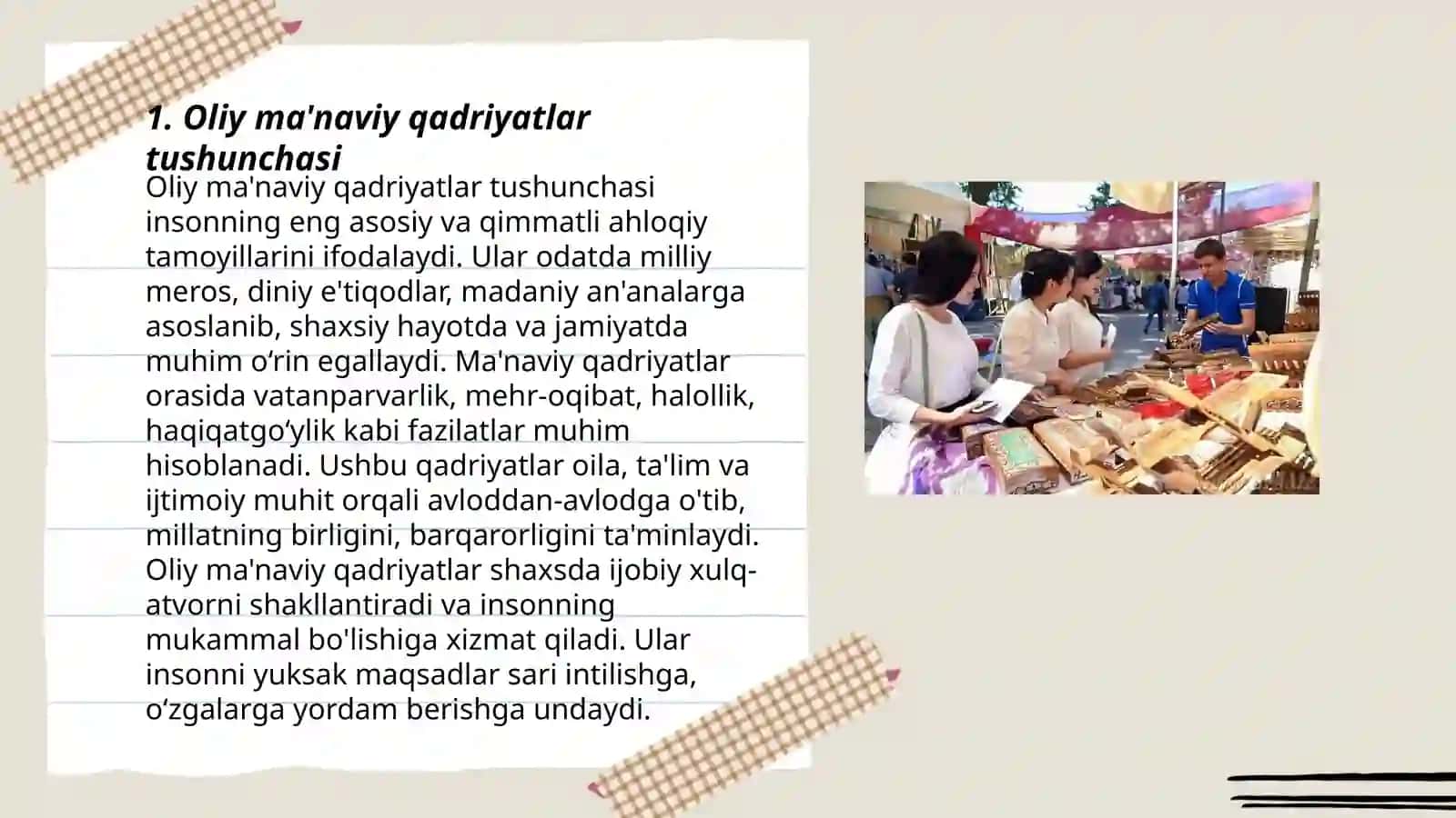 Oliy ma'naviy qadriyatlar.Amaliy etika masalasi 3