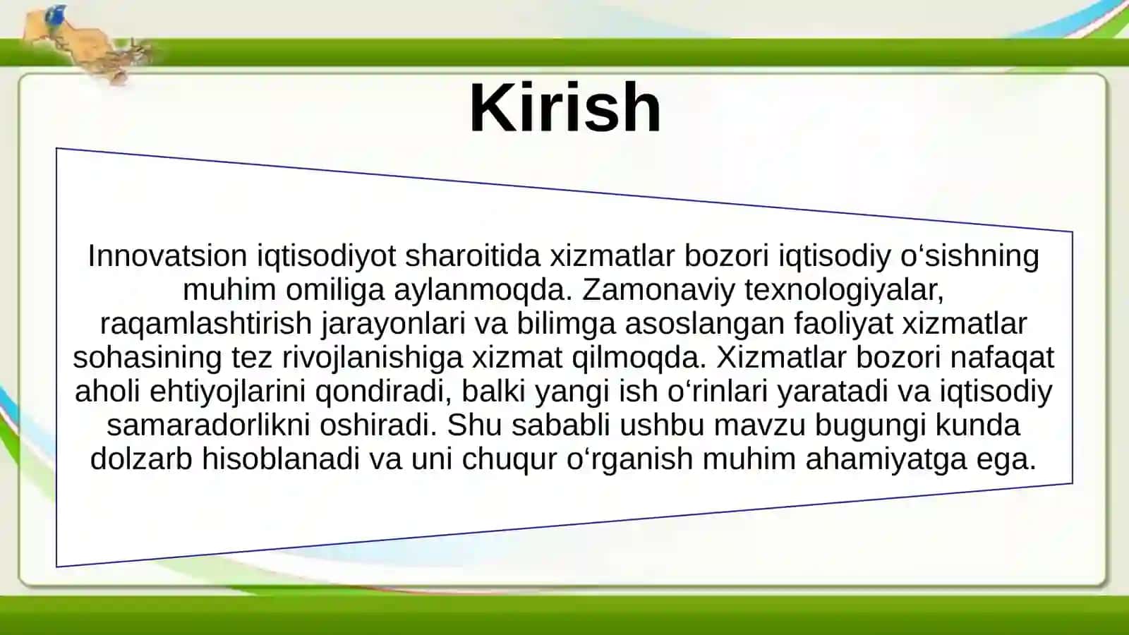 Innovatsion iqtisodiyotda xizmatlar bozorini rivojlantirish 3