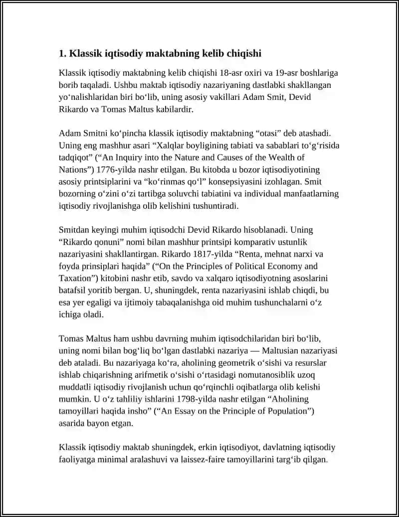KLASSIK IQTISODIY MAKTABNING TO’LA SHAKILLANISHI 3