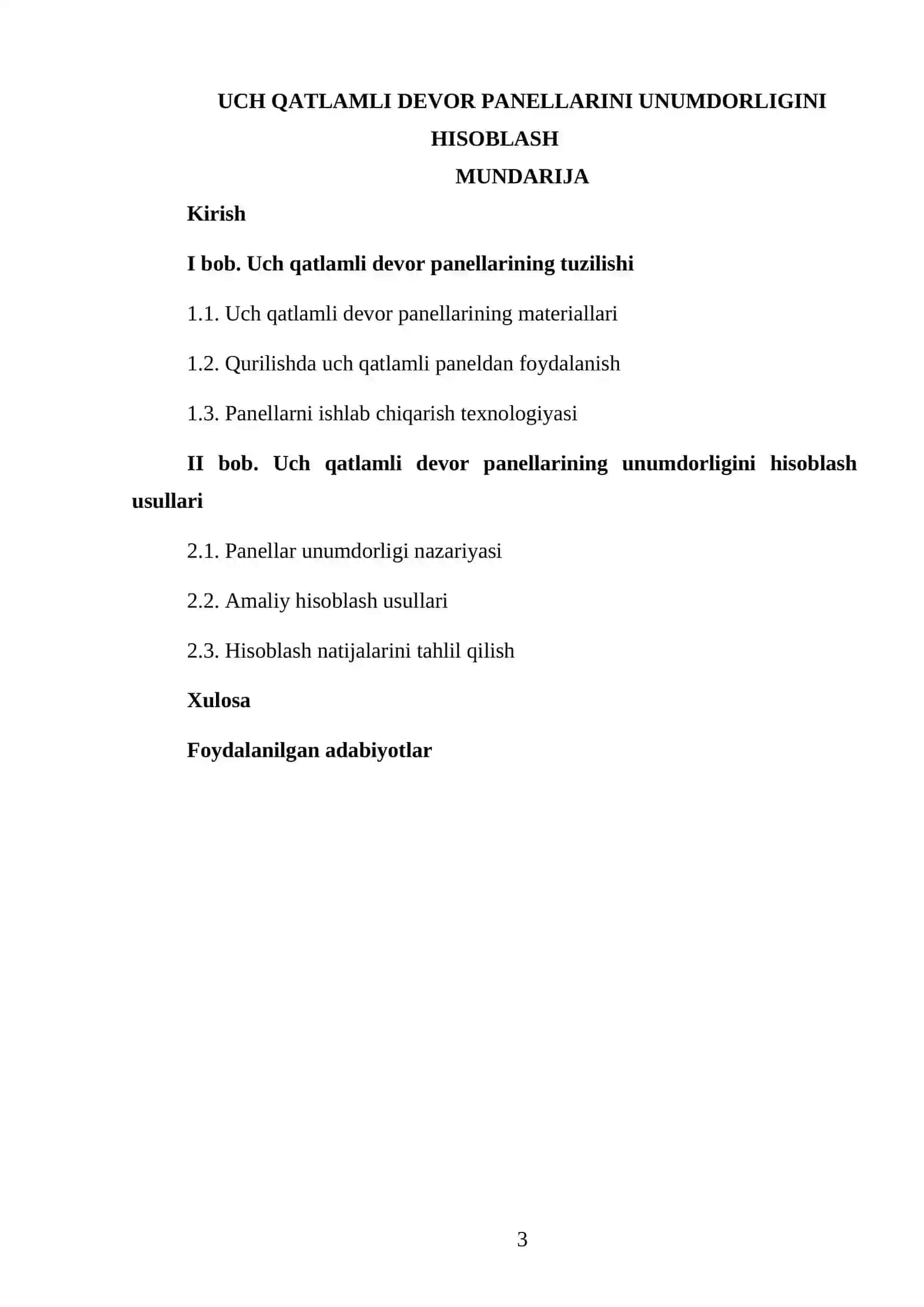 BETON VA TEMIR-BETONLAR TEXNOLOGIYASI FANIDAN TAYYORLAGAN KURS ISHI 3