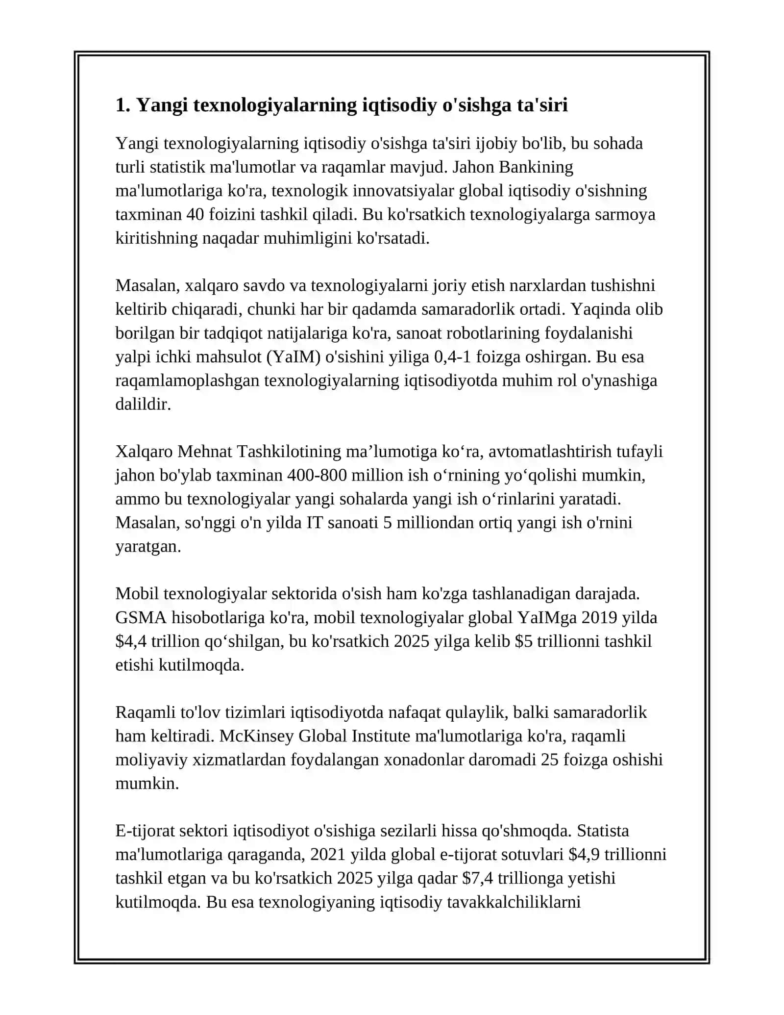 YANGI TEXNOLOGIYALARNING IQTISODIY SAMARADORLIGI 3