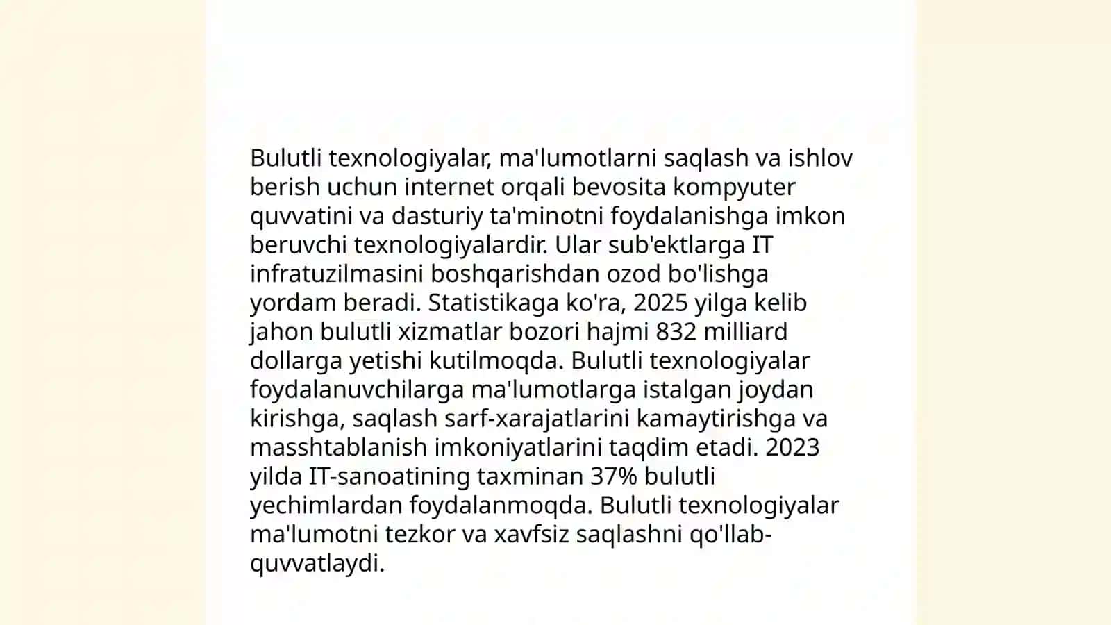 Iqtisodiy axborotlarni qayta ishlash jarayonida bulutli texnologiyalardan foydalanish 3
