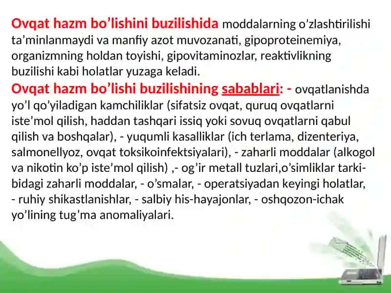 Ovqatlanishning buzulishi, jigarpatalogiyasi, sabablari 3