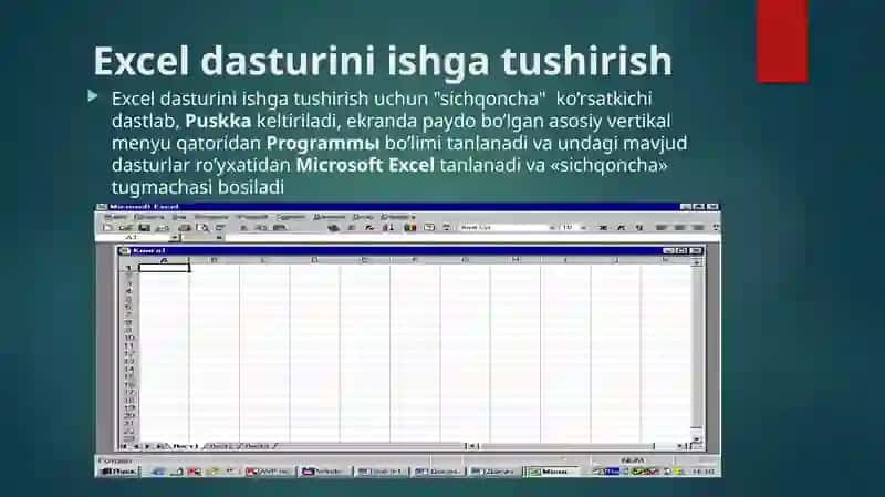 Microsoft Excel dasturini ishlatish 3