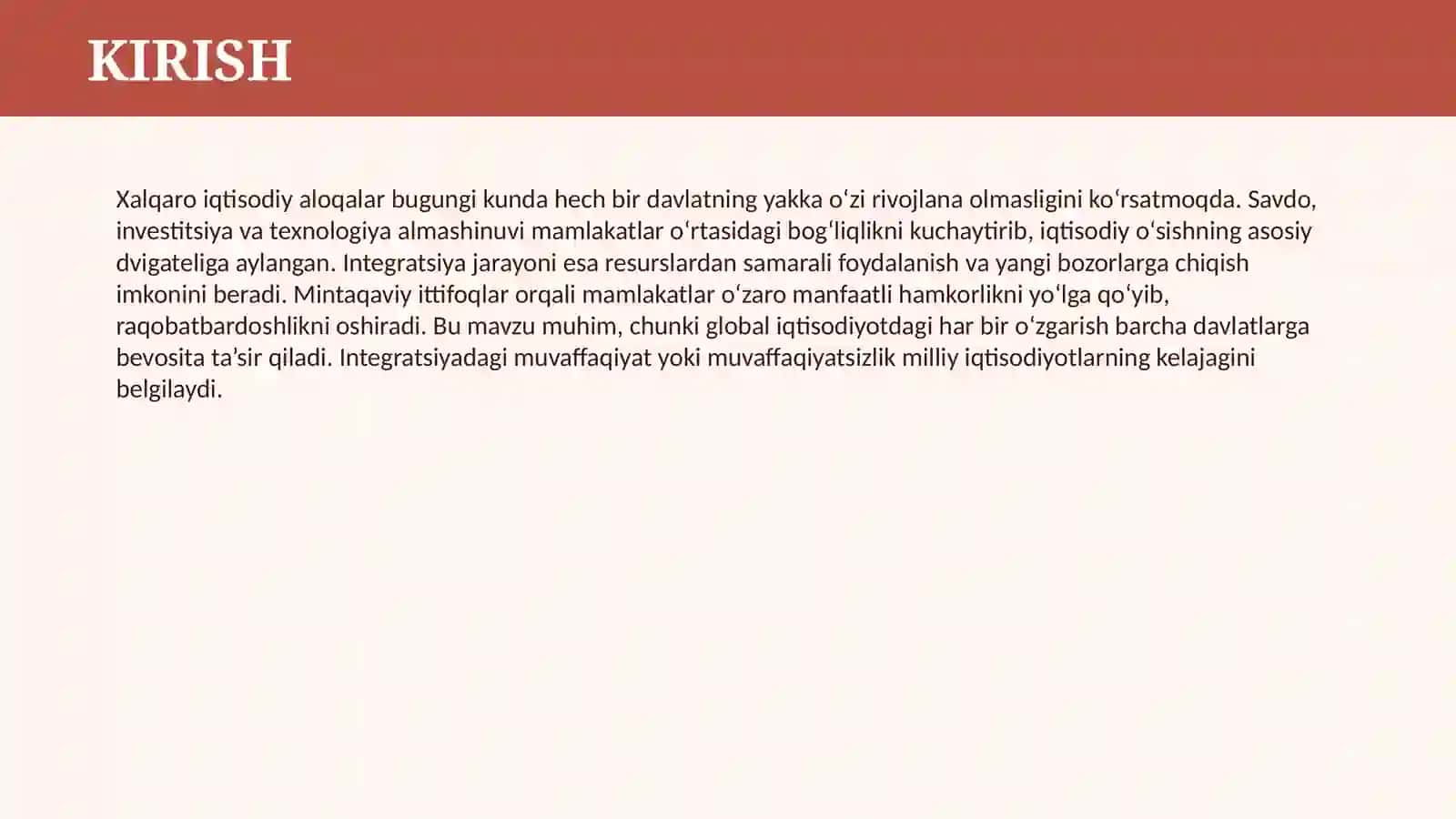 XALQARO IQTISODIY ALOQALAR VA INTEGRATSIYA JARAYONI 3
